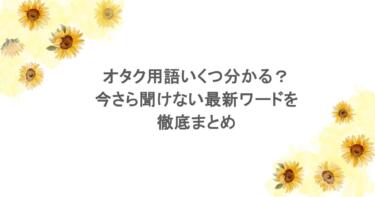 オタク用語いくつ分かる？今さら聞けない最新ワードを徹底まとめ