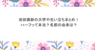 池田瑛紗の大学や生い立ちまとめ！ハーフって本当？名前の由来は？